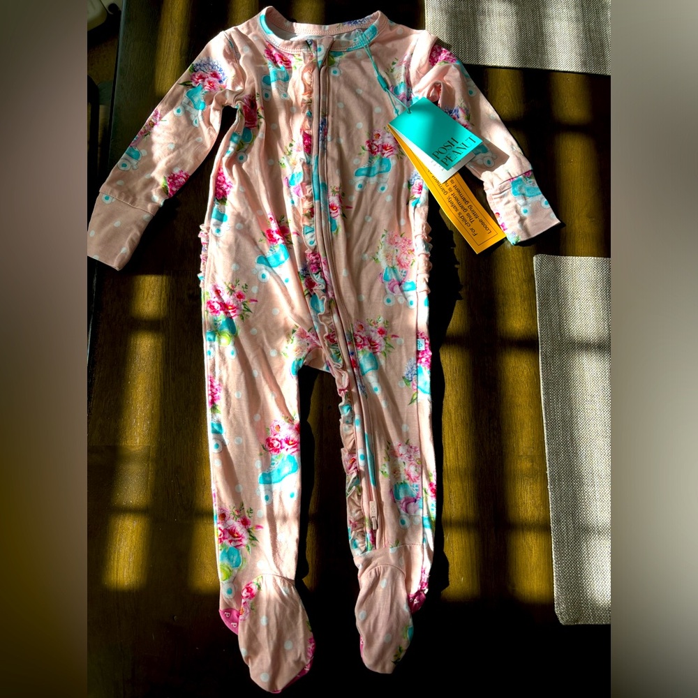 NWT posh peanut Jenny ruffled footie